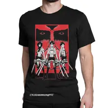 Camiseta de algodón puro para hombres y mujeres, camisa de ataque a los Titanes, Anime japonés, Harajuku, Manga