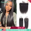 Straight 24 Inch Lace Frontal Human Hair Pre Plucked Transparent Swiss 13x4 Brazilian Lace Frontal 2x6 Lace Closure For Women 1