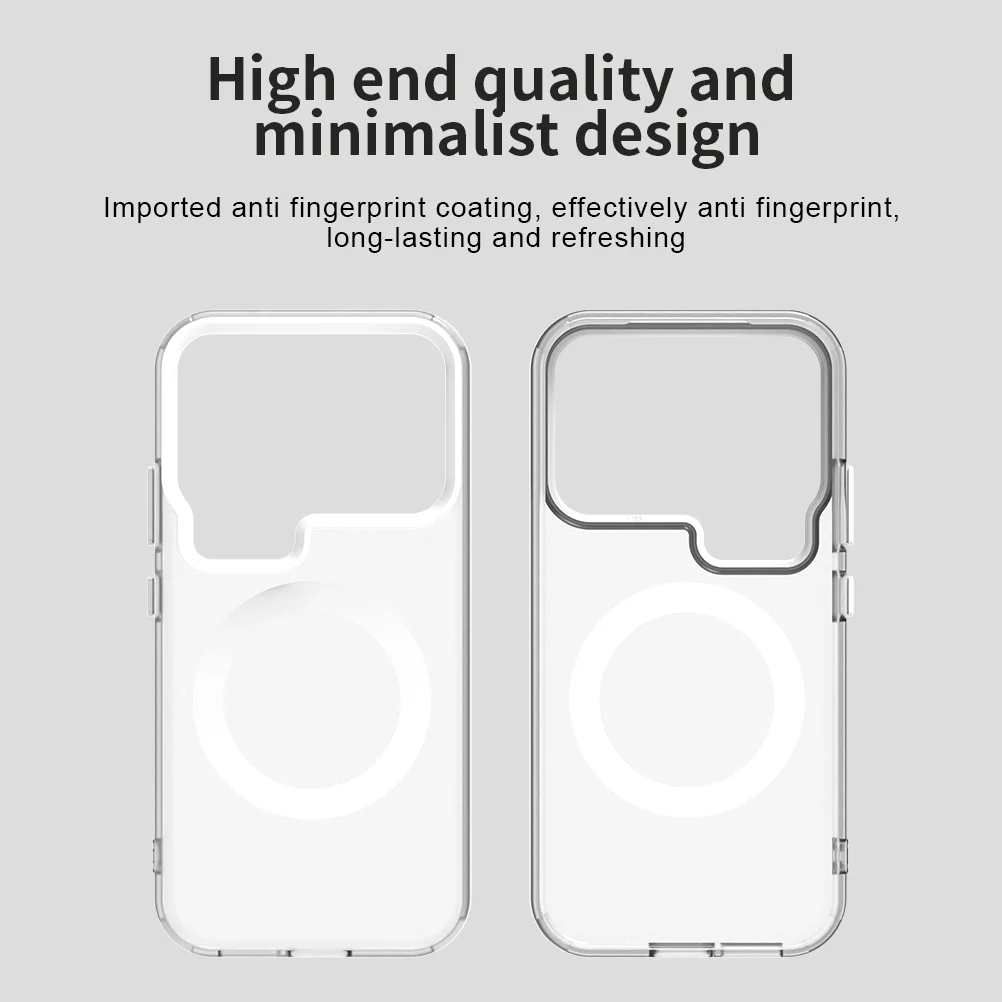 Transparent Frosted Matte Magnetic Wireless Charging Case with MagSafe Compatibility