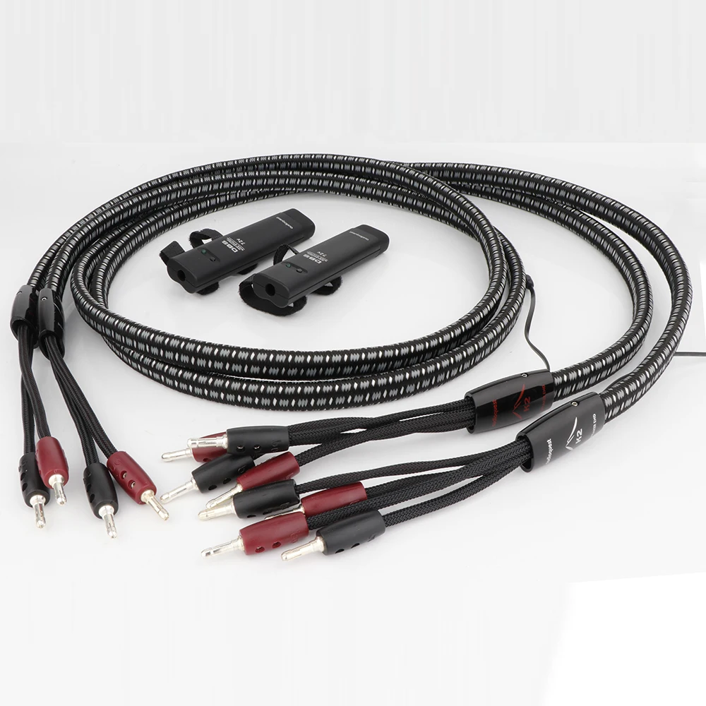 K2 speaker Wire cable with 72V DBS silver Banana spade plug bi
