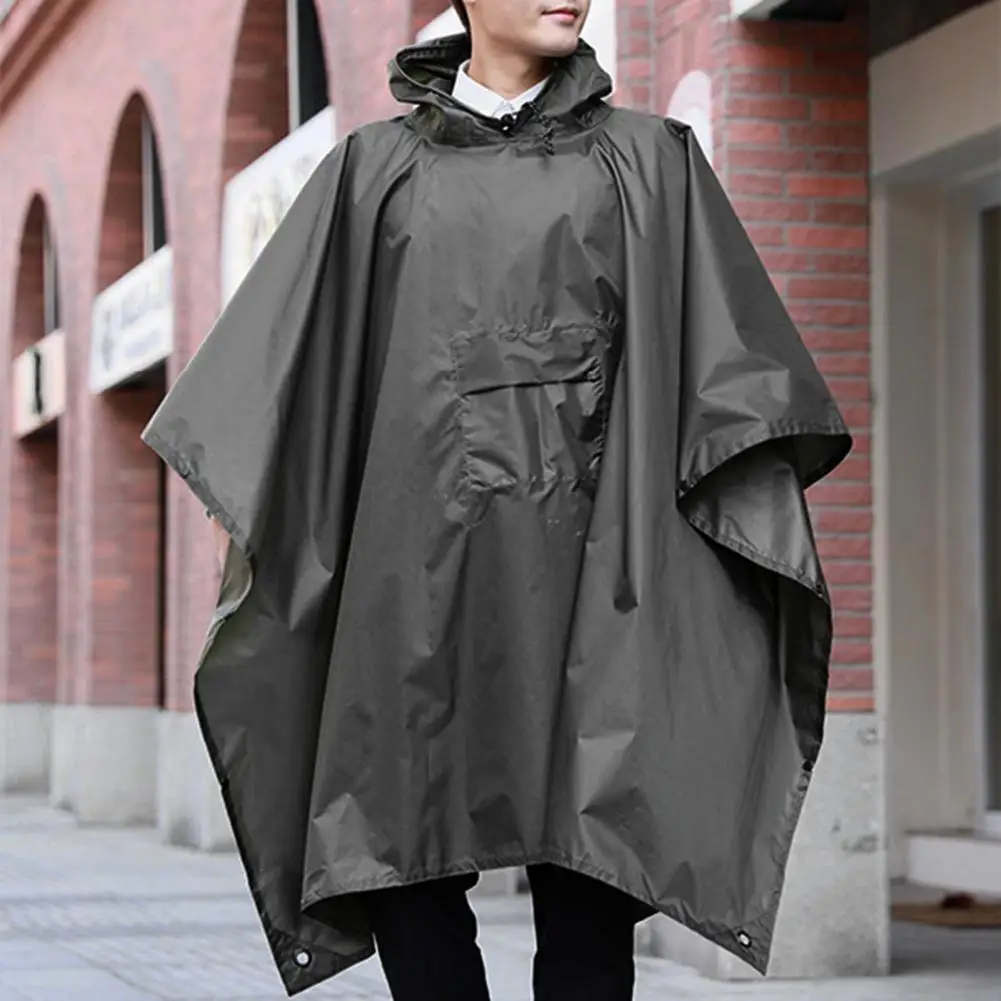 3-in-1 Multi-functional Cloak Raincoat Adult Hooded Rain Poncho with Pocket Waterproof Lightweight Unisex Raincoat