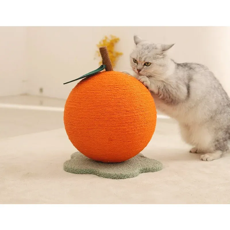 Scratching Post Non-tipping Claw Grinding Non-shedding Vertical Cat Scratching Board Sisal Cactus Fruit Cat Scratching Ball Toys