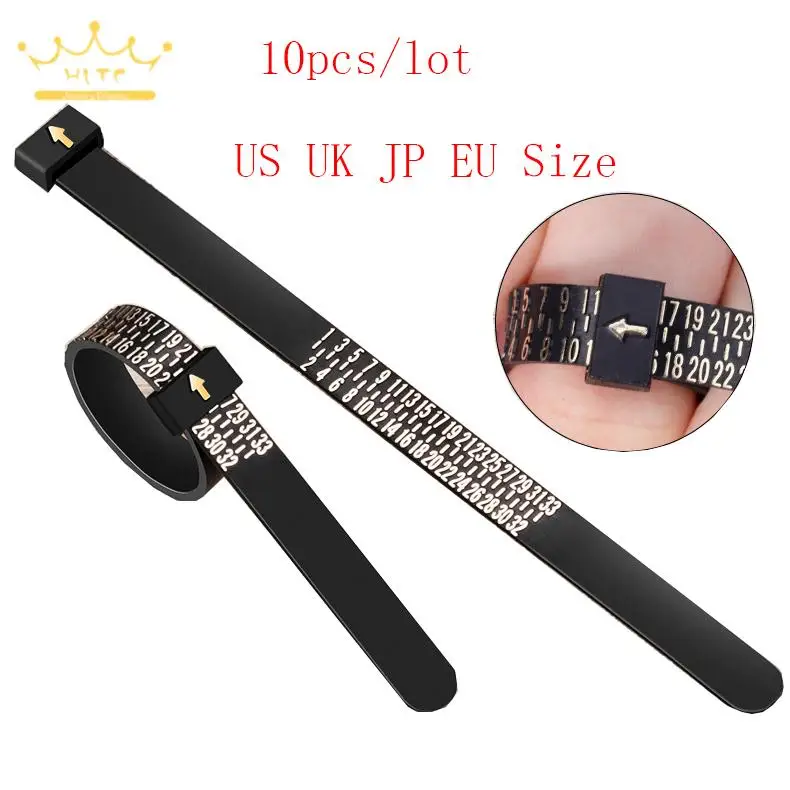 

Wholesale 10Pcs/lot Ring Size Measuring Circle Jewelry Accessories Tools Fit Uk/us British/american Officer Finger Size Gauge