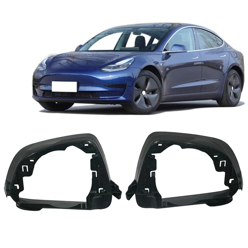 

1Pair Car Side Wing Rearview Mirror Cover Frame Black For Tesla Model 3 All Molde Replacement Spare Parts