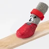 4pcs Puppy Dog Teddy Socks Waterproof Cat Shoes Anti-Scratch Foot Cover Anti-Dirty Pet Socks Small Cat Dogs Knit Warmpet Socks 4