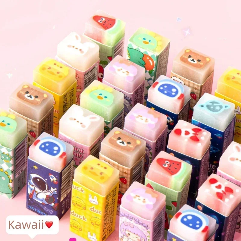 Cute Cartoon Eraser for Kids Boy Girl Lovely Animal Bunny Bear Pencil Eraser Student Stationery Back To School 1 Piece