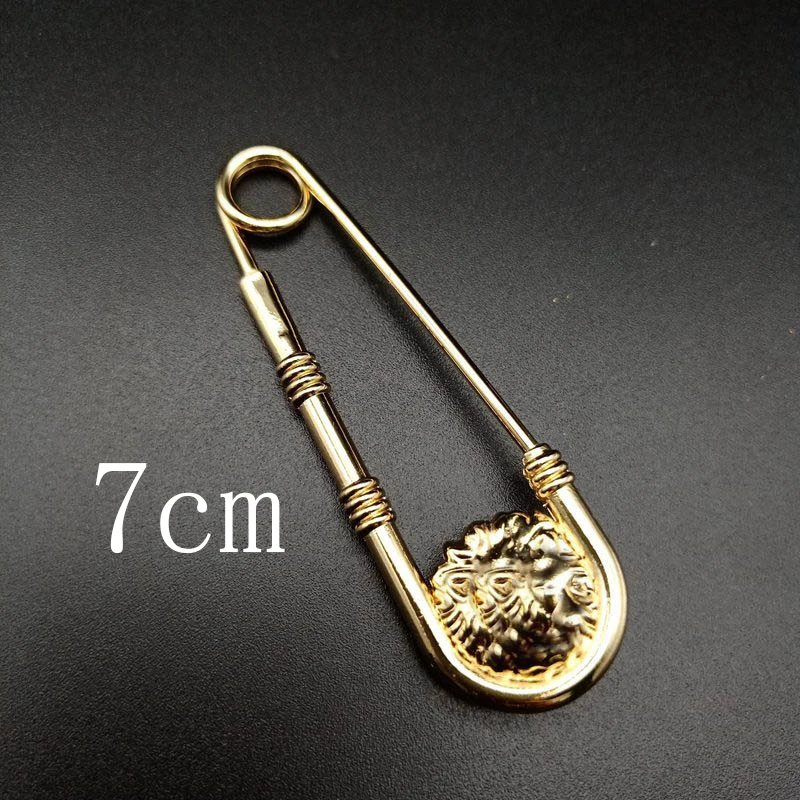 1pc Legierung Doppel Lion Kopf Brosche Pin Mode DIY Sicherheitsnadeln Frauen Taille Schließen Artefakt Männer Anzug Jacke Dekoration schmuck – Detail 7