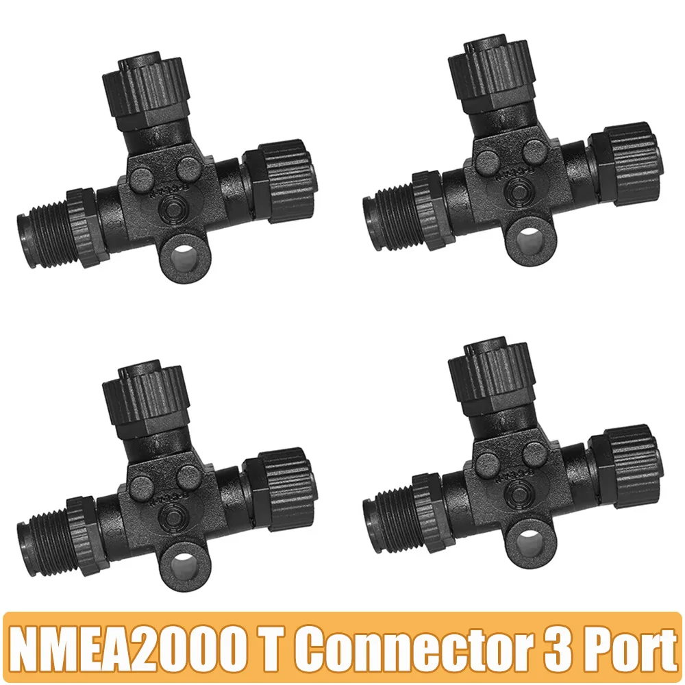 NMEA 2000 T Connector 3 Port T-shaped Three-way Plastic Nut Waterproof NMEA 2000 Starter Kit T-Connector Converter 1/2/4 PCS - 1
