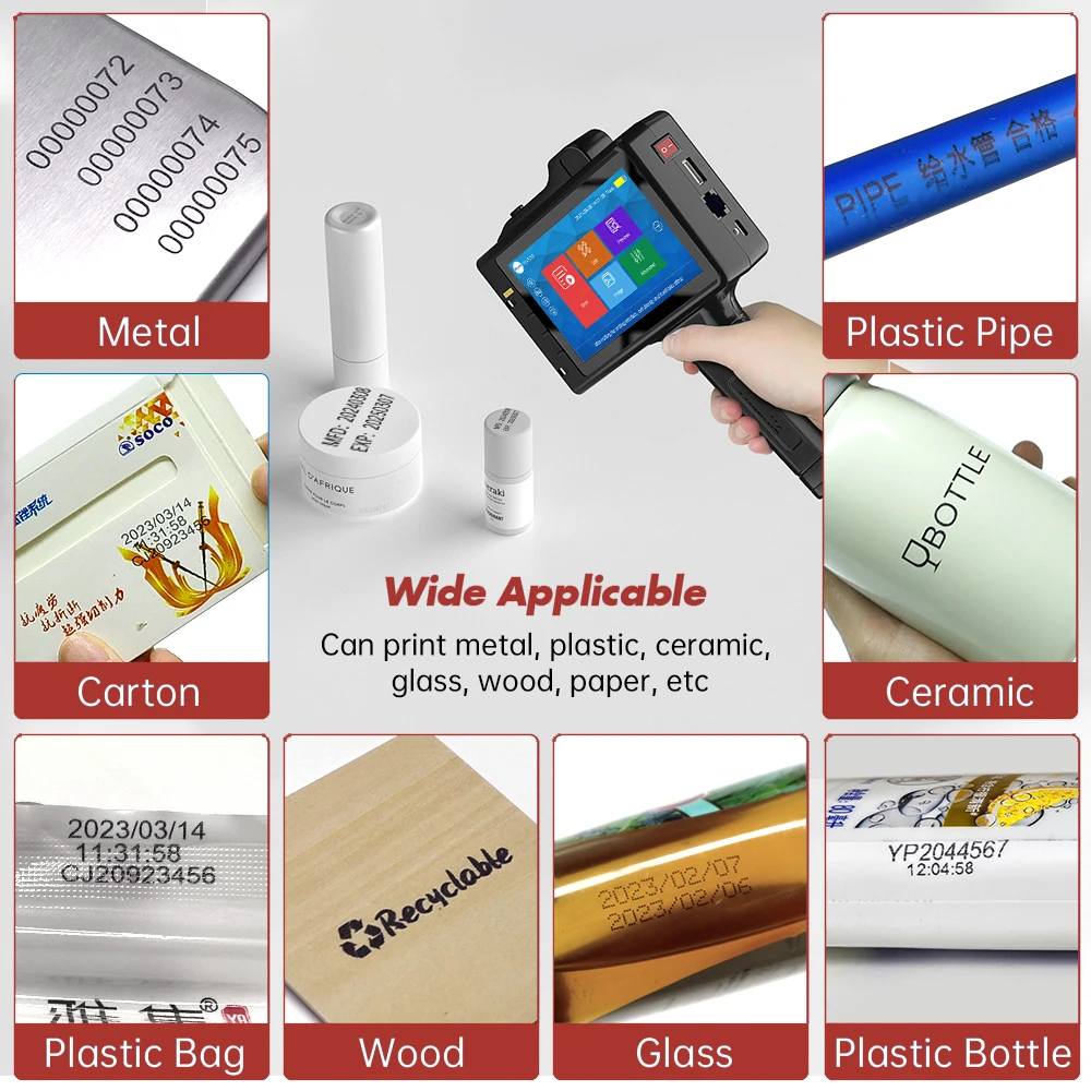 Portable Handheld Inkjet Printer 25.4mm Print Gun Expire Date Serial Number Code Logo Coding Machine Business inkjet printer