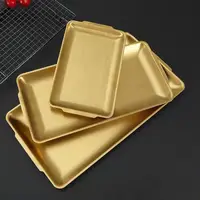 Stainless Steel Food Storage Tray Flat Bottom Shallow Trays Sushi BBQ Dish Fruit Vegetable Plate Kitchen Bread Baking Pan 2
