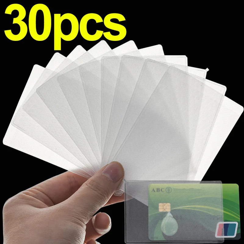 

30/10/1pcs Transparent Credit Card Cover PVC Clear Frosting Cards Clip Case ID Card Holder Cover Postcard Container Storage Clip
