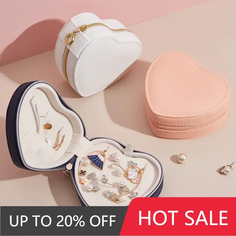 Portable High-end Heart-shaped Jewelry Box, Creative Jewelry Storage Box, Earrings, Rings, Necklaces and Bracelets Storage Box