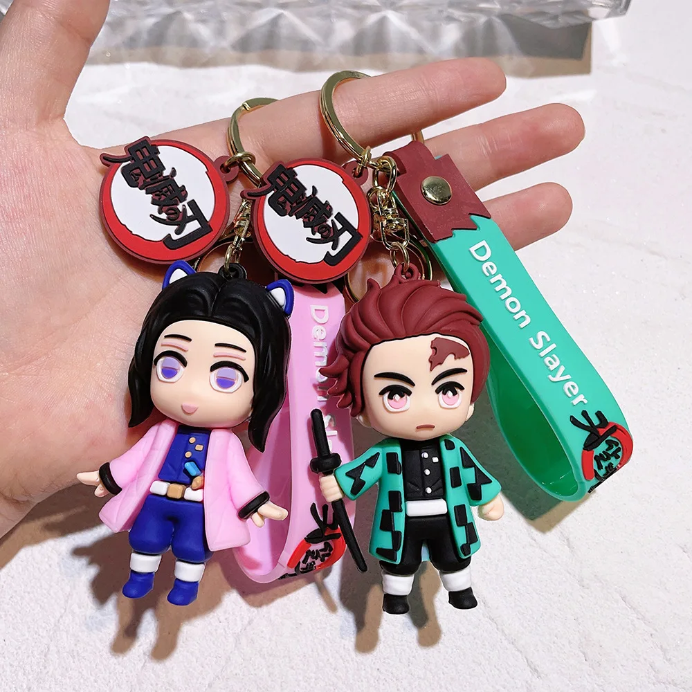 Halloween Dämonentöter Anime-Charaktere Schlüsselanhänger Kreativer Rucksack-Autoschlüsselring Paar-Weihnachtsgeschenk für Fans