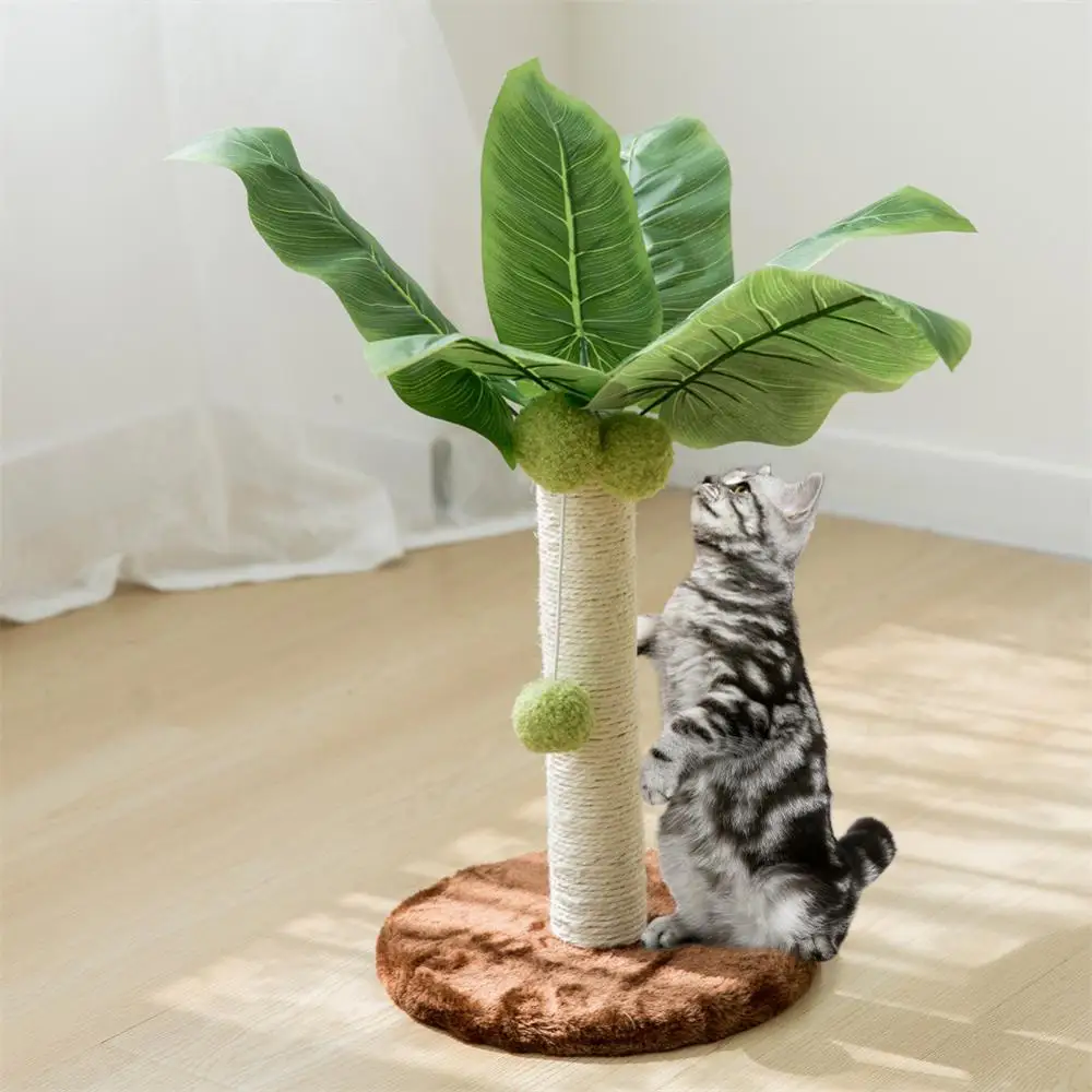 고양이 스크래처 나무 자연 손톱 건강 유지, 25cm 목재 보드, 애완 동물 제품 포스트, 사이 잘 로프, 무해한 강한 내구성 다크 브라운