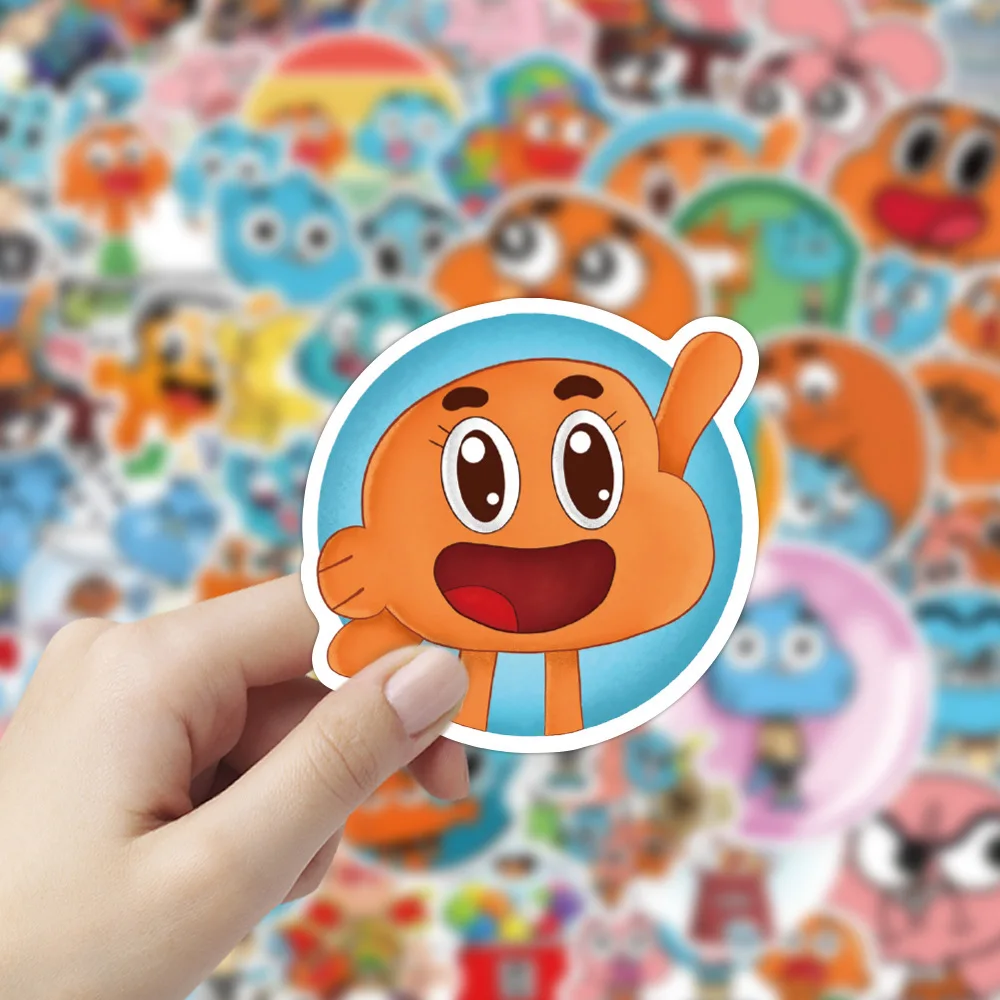 50pcs The Amazing World of Gumball Stickers|Vinyl Waterproof Stickers for  Laptop,Car Bumper，Luggage,Skateboard,Water Bottles,Computer,Phone, Teens