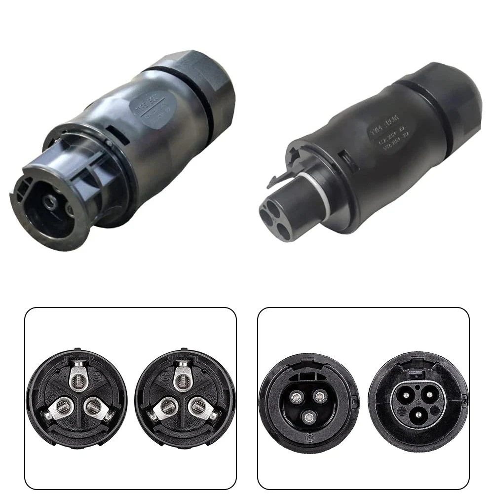 Durable Socket Plug Set Betteri BC01 ABS AC Male/female Flexible IP68 Stable Versatile Waterproof 3Pin 8.5x5x2cm