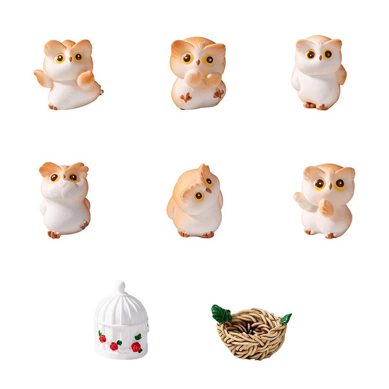 

Миниатюрная статуя Совы из смолы, миниатюрное ландшафтное украшение для автомобиля, настольные украшения для дома