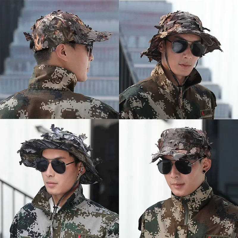 Tactical Baseball Cap Men Camouflage Hat Outdoor Breathable Hunting Fishing Camping Bones Women Adjustable Snapback 3D Leaf Hats