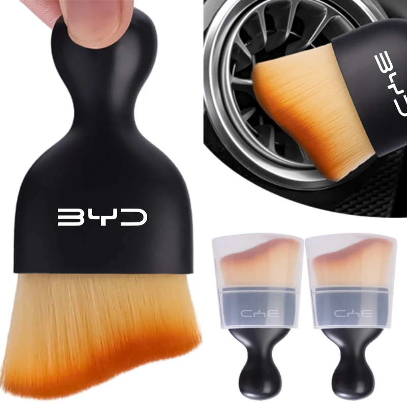 Car Vent Cleaning Soft Brush Car Interior Cleaning Tool For BYD Dolphin 2023 EV Atto 3 Tang F3 E6 Dmi Yuan plus Song plus Tang black car window b pillars decorative sticker fit for byd song qin yuan new f3 byd speed sharp s7 car styling trim accessories