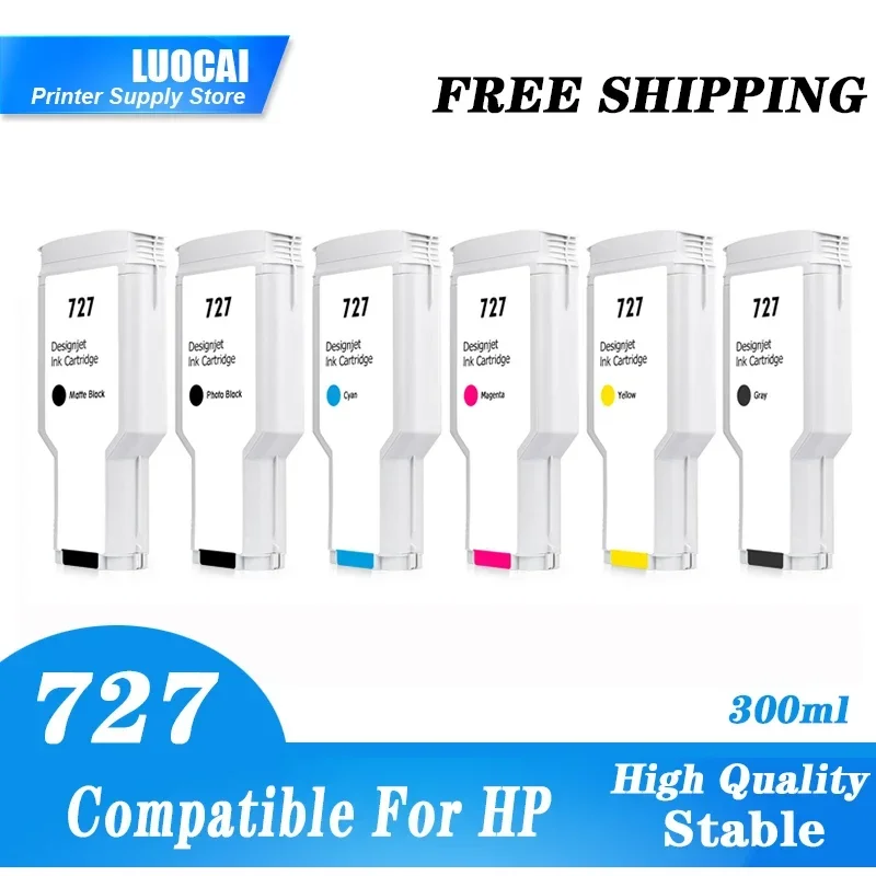 

NEW Compatible For HP 727 Remanufactured Ink Cartridge For HP727 DesignJet T1530 T920 T1500 T2500 T930 T2530 Printer With Chip