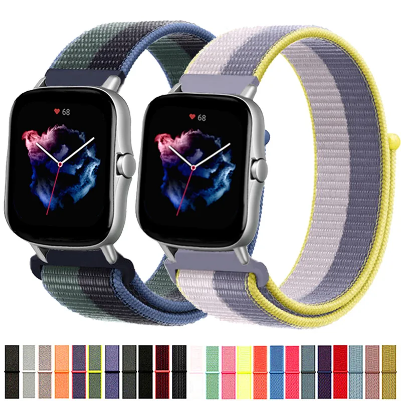 Нейлоновый ремешок для Amazfit GTS/2/2e/GTS2 Mini/GTR 3 Pro 42 мм/47 мм/GTR2/2e/stratos 2/3 спортивный