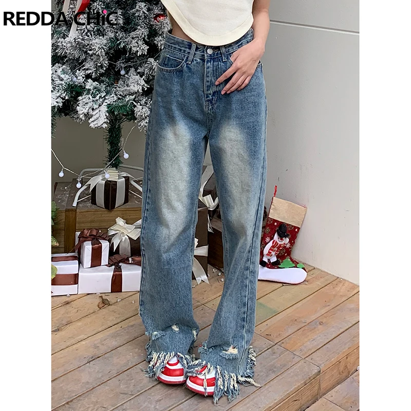 

REDDACHiC Streetwear Baggy Jeans Women 2023 New In Bleached Ripped Jeans Pants Grunge Y2k Straight Loose Boyfriend Woman Trouser