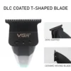 VGR V-906 Zero Gapped Ceramic Blade Professional Trimmer Machine for Men Full Metal DLC T-Blade Finishing Machine LED 9000RPM 4