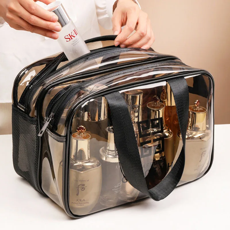 Travel Makeup Organizer Dry wet separation Make up Cosmetic Toiletry Kits Wash Bag Bathroom Storage Skin Care Skincare Plastic 5