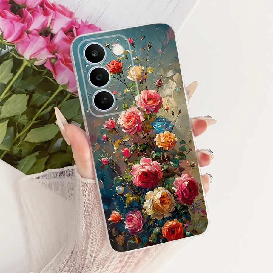 Floral Bow Bumper Soft Silicone Clear Phone Case Cover