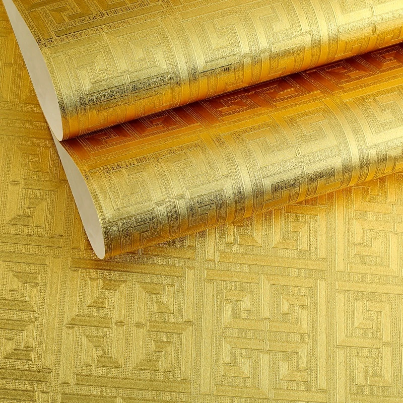 Gold 3D Chinese Xianyun Wallpaper Living Room Restaurant Hotel Background Ceiling Luxury Embossed Gold Foil Waterproof Wallpaper