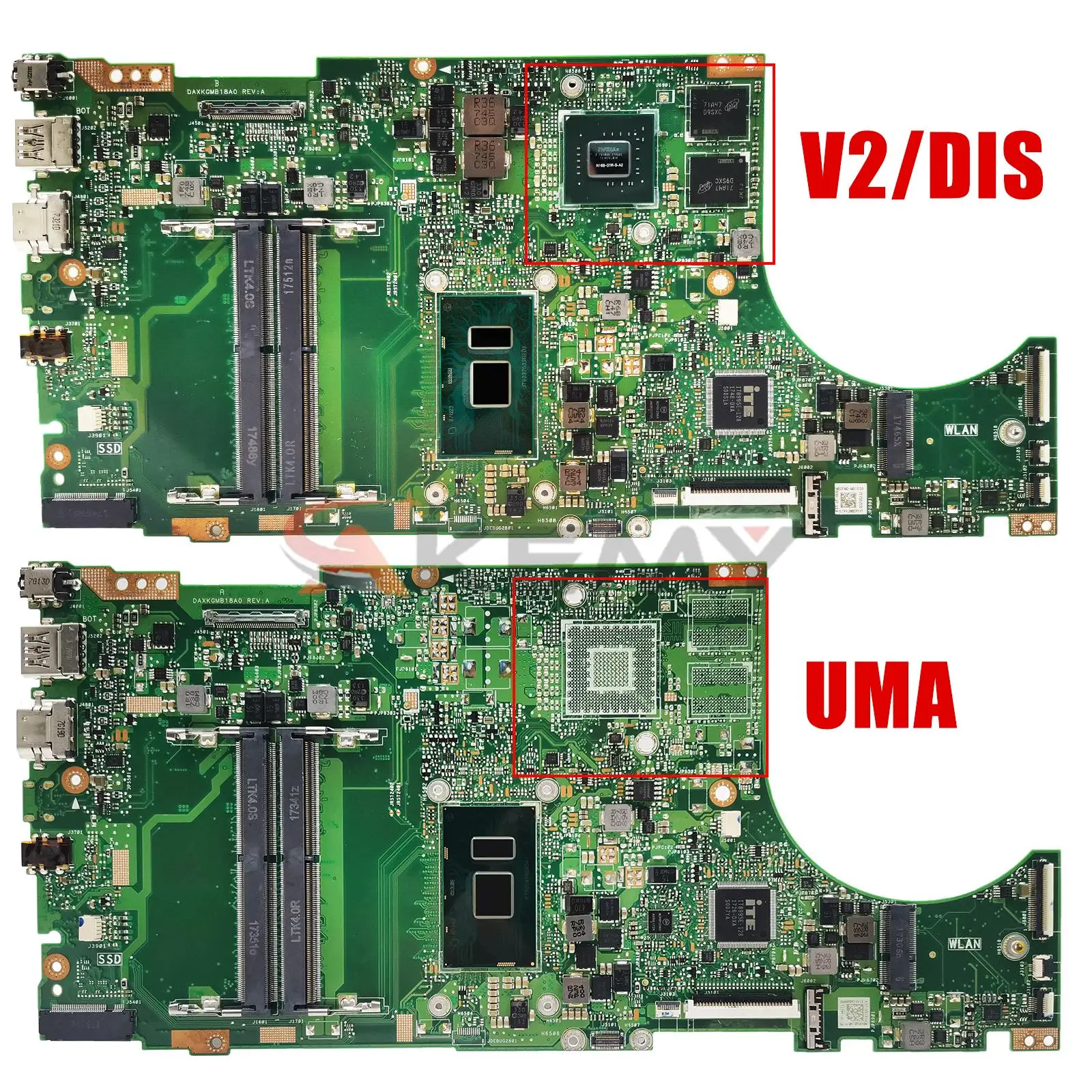 Placa-mãe do Portátil para Asus Mainboard X510un X510ur X510unr X510uq X510u S510u X510uf i3 i5 i7 7ª ou 8ª Geração Cpu - Imagem 2
