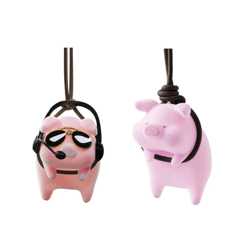 

A70F Interior Ornaments Auto Rearview Mirror Pendant Swing Pig for Birthday Presents