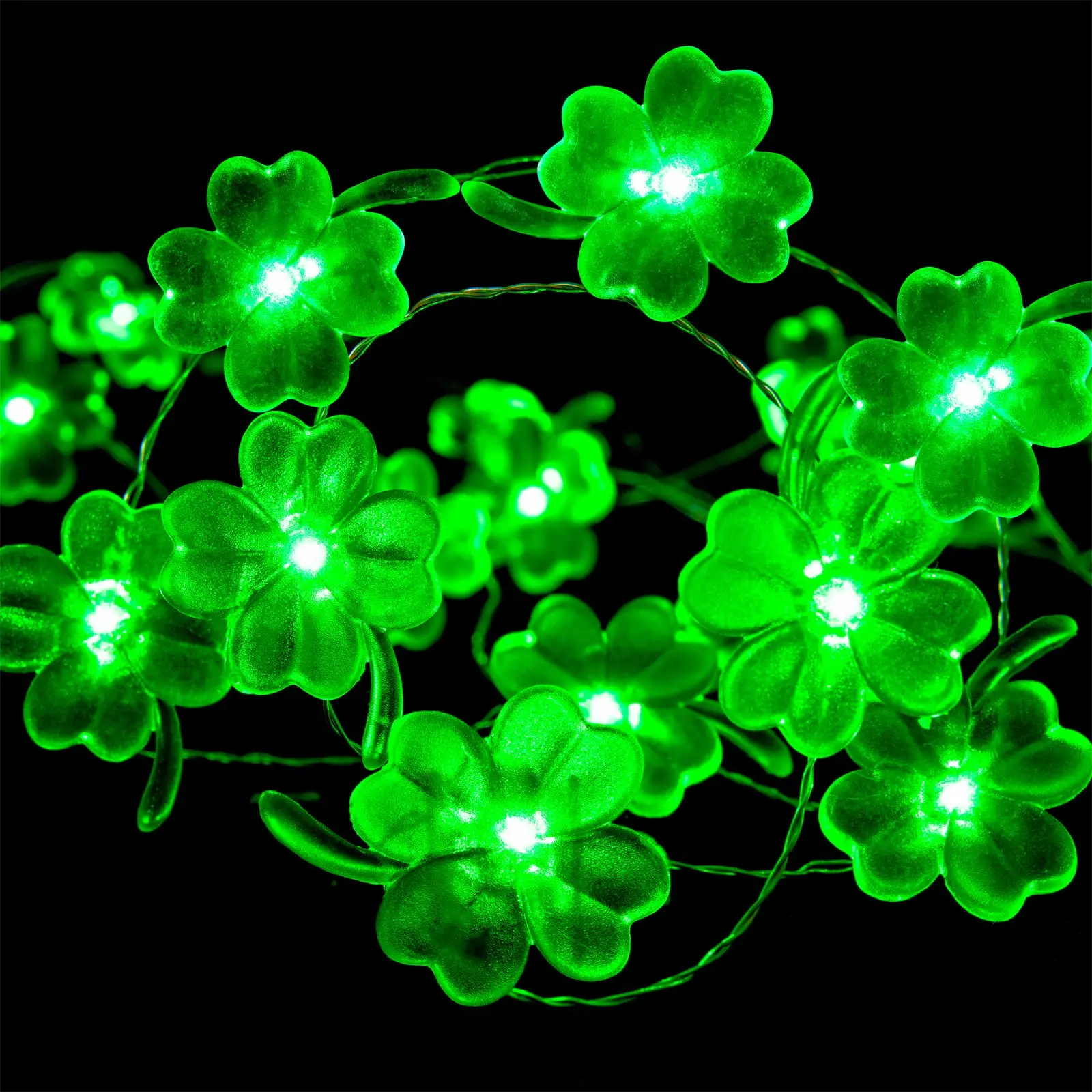 Decorative Light St. Patrick's Day Lights Shamrocks String 10ft Fairy Lucky Clover Bedroom Party Feast Green |