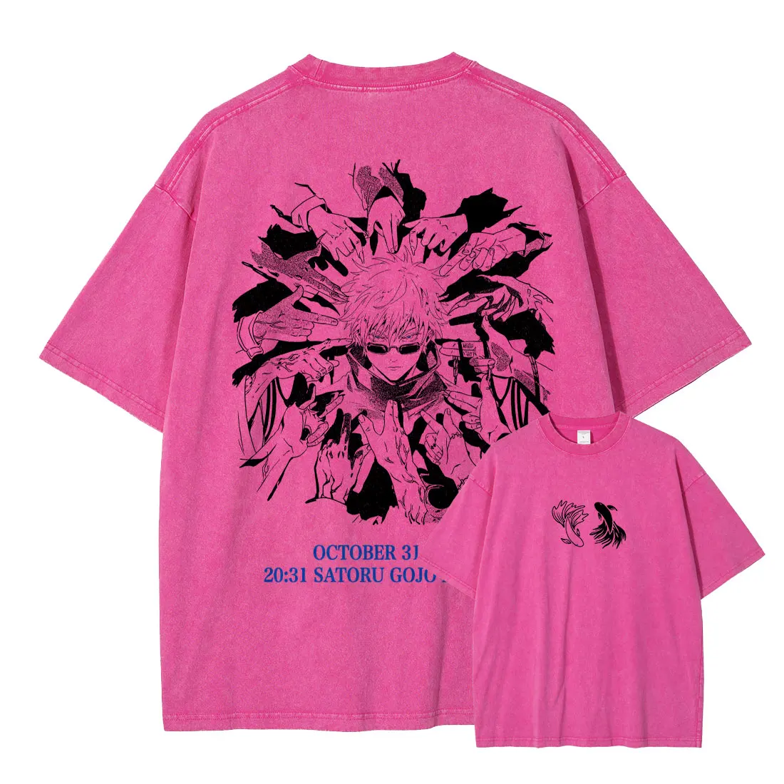 Vintage Washed Jujutsu Kaisen Oversized Anime T-Shirt