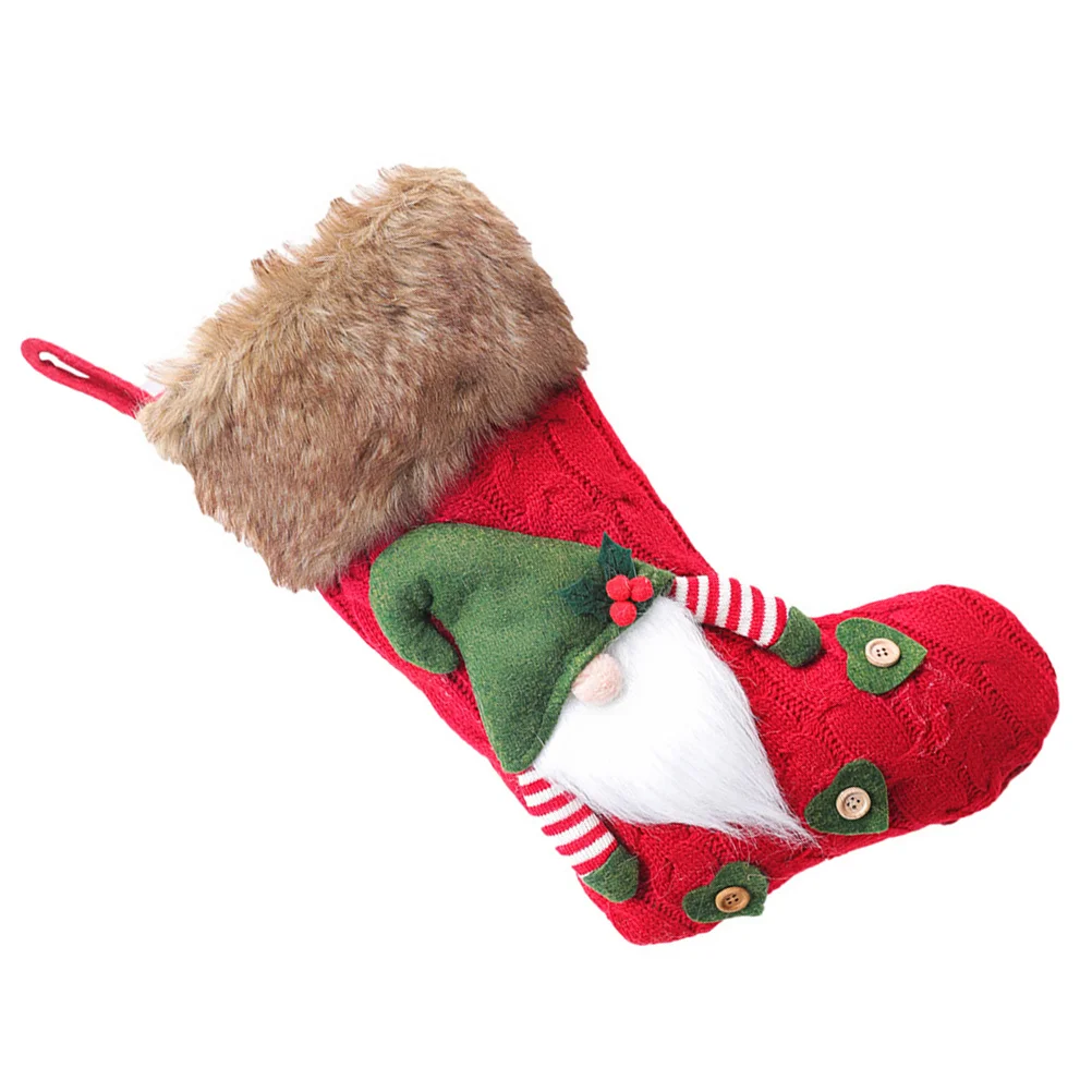 

1pc Christmas Faceless Santa Stockings Xmas Sock Gift Bag Decorative Pendant