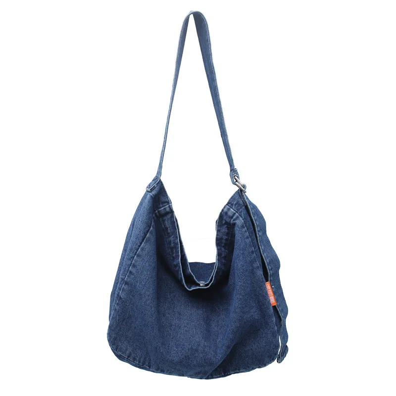 Trendy Japanese style Denim Messenger Bag - Soft Unisex Shoulder Backpack for Students & Couples