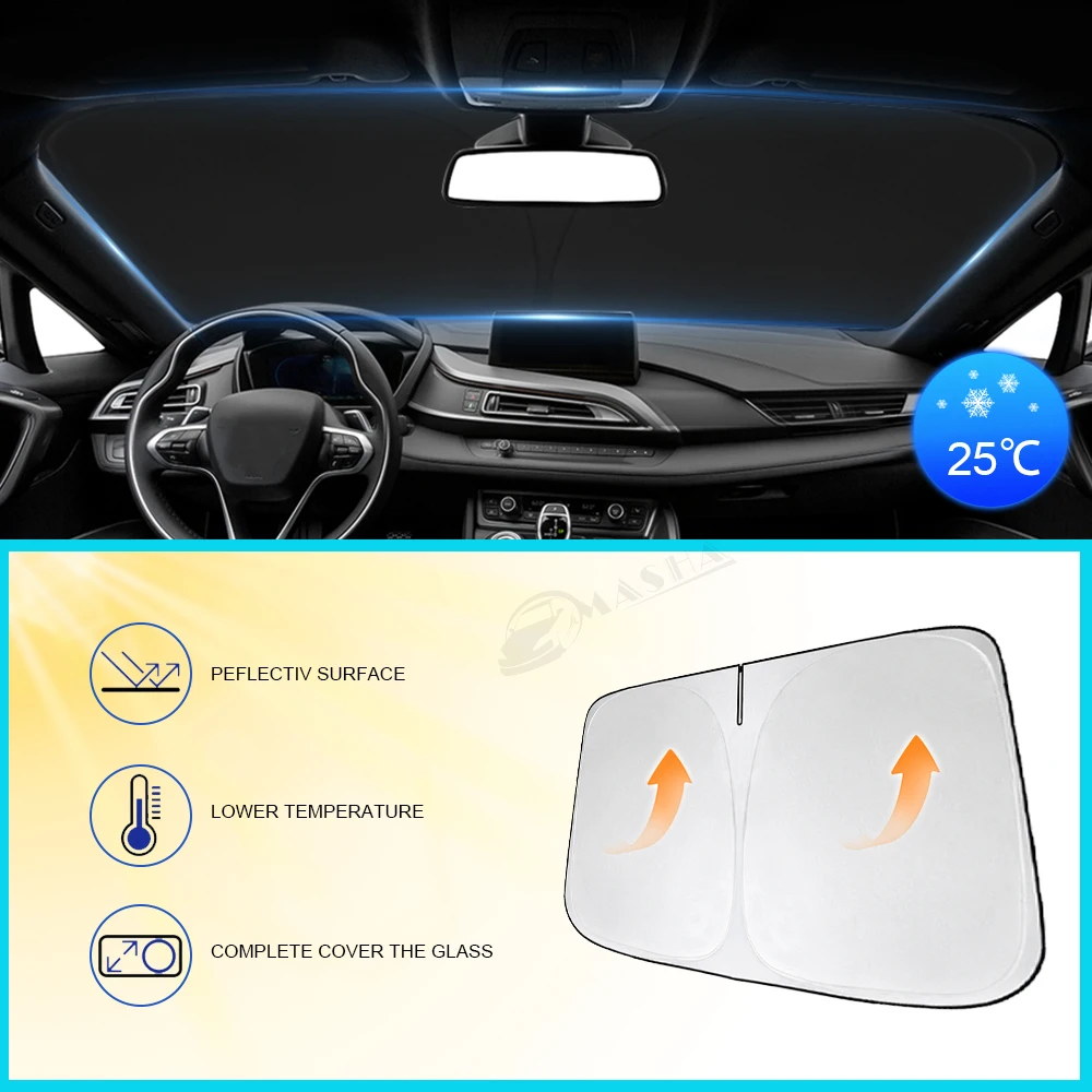 Car Windshield Sun Shade for 2021 2022 2023 2024 Volkswagen VW ID.4 Accessories Reflector Sunshade Offers Protection 5