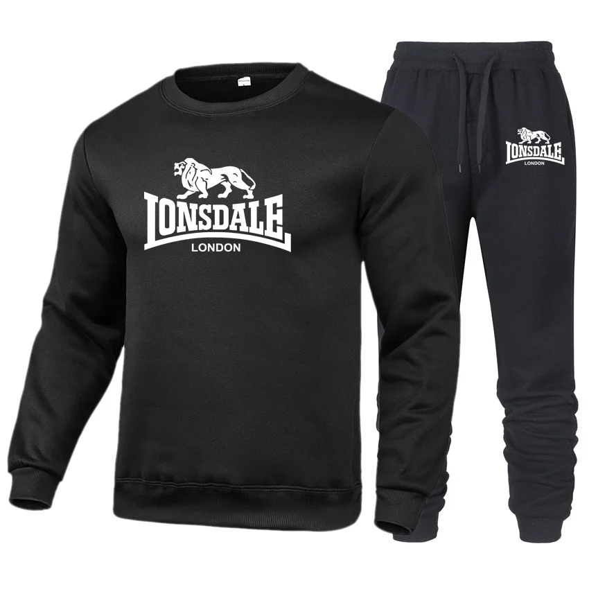 

LONSDALE Men's Suit Is Comfortable Warm In Autumn Winter Business Leisure Collar Zipper Coat+Trousers Men's Sweatshirt Suit