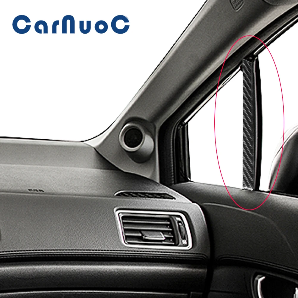 

Carbon Fiber Stickers For Honda Civic 2014 2015 Front Door Window Pillar Decorative Strip Accessories Car Interior Mouldings