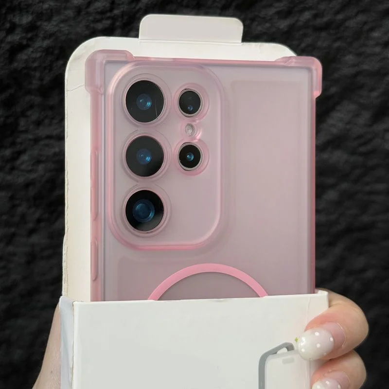 Matte Magnetic Translucent Soft Case with Four-Corner Airbag Protection