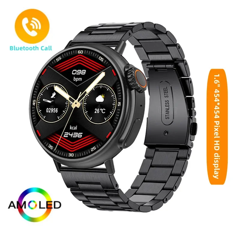 

AMOLED Screen Men Smart Watch 1.6 Inch Touch Bluetooth Call Women Sports Fitness Bracelet Waterproof Heart Rate Oximetry Monitor