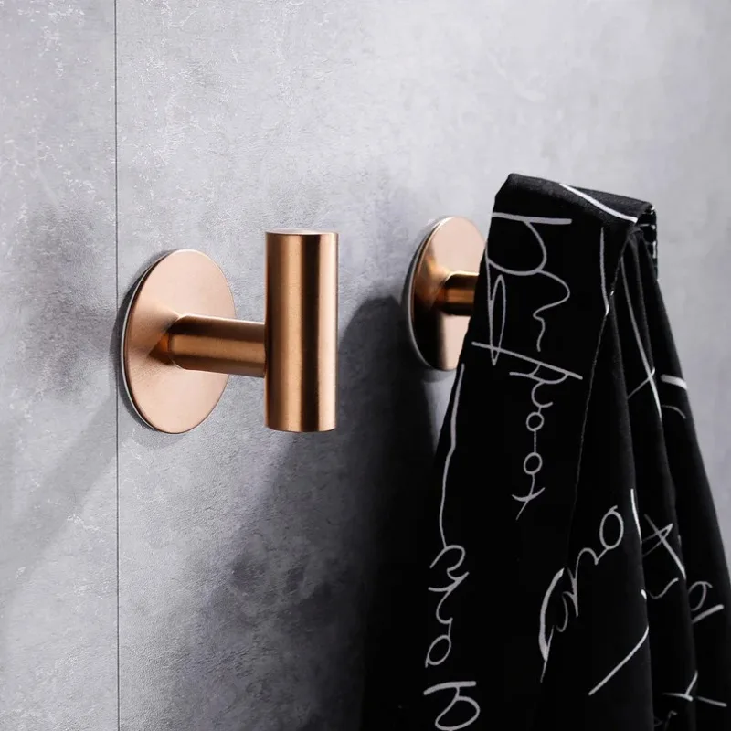 Description Picture 3 of itemGolden Brushed Coat Hangers, Wall Mounted Hook for Home, Self Adhesive Bathroom Rack