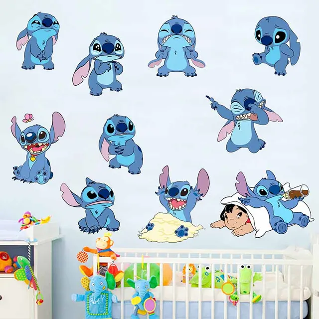 Disney Creative Cartoon Stitch Wall Stickers Mural Childen Gift
