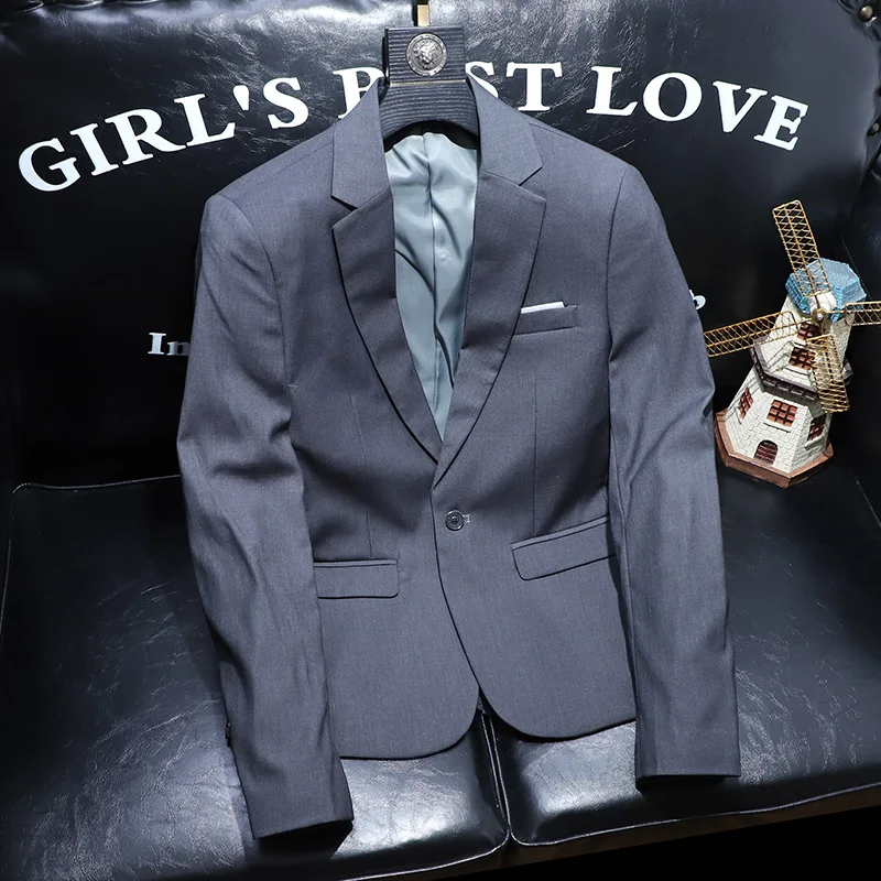 Fashion Men Blazers High Quality Slim Fit Solid Color Casual Business Mens Suit Jacket Formal Office Wedding Suit Tops
