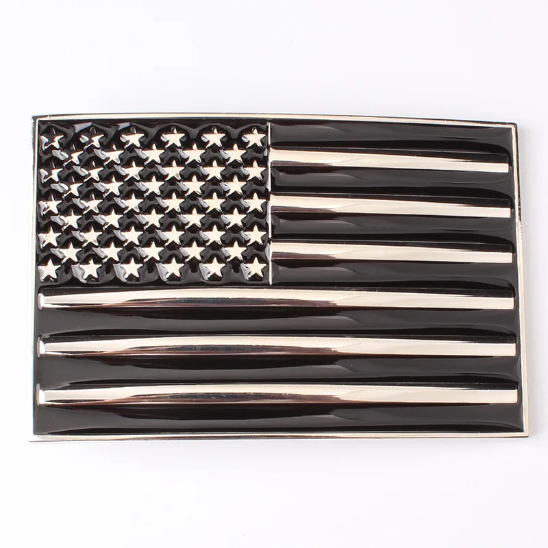 Black American Flag Fibbia Per Cintura Silenzio Per Black Friday Dark End Componenti Lisci Accessori Per Abbigliamento In Lega 3D In Metallo
