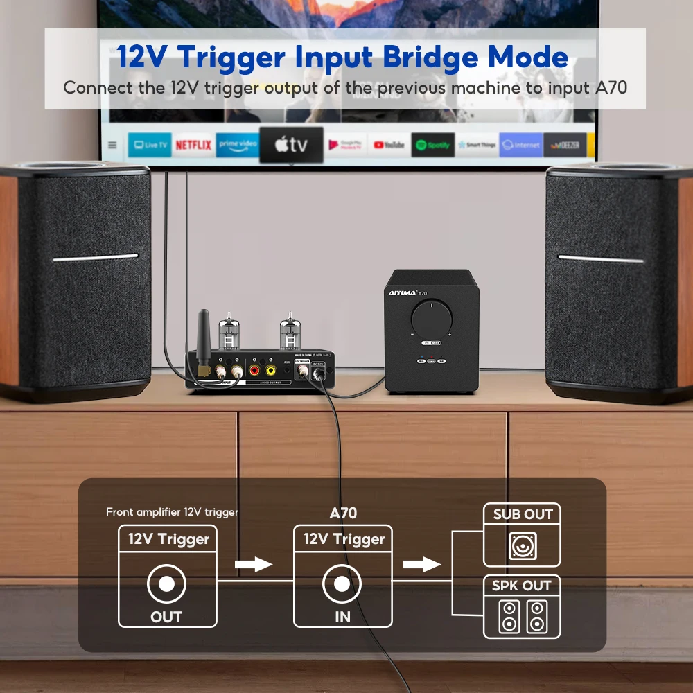 AIYIMA A70 밸런스드 스테레오 앰프, 홈 시어터용, PDF XLR RCA 트리거 입력 포함, 클래스 D TPA3255 2.0 채널 앰프, 300W x 2