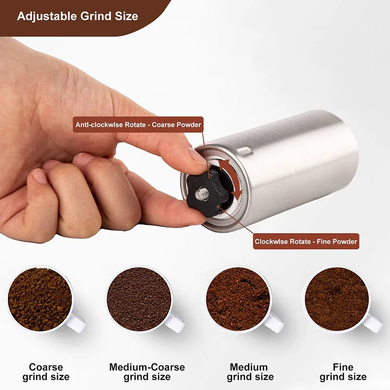 Manual Coffee Grinder Stainless Steel Manual Conical Burr Coffee Bean Grinder with Hand Crank and 18 Adjustable Settings 2