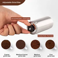 Manual Coffee Grinder Stainless Steel Manual Conical Burr Coffee Bean Grinder with Hand Crank and 18 Adjustable Settings 2