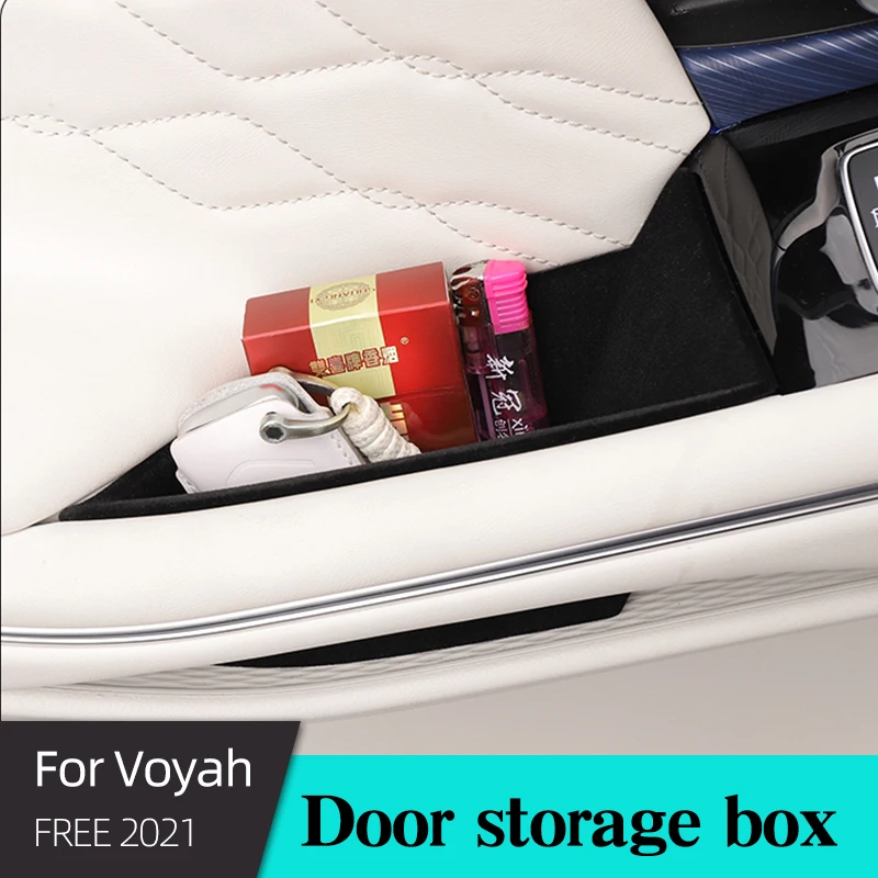 Organizador de carro para Voyah Free, ABS Door Handle Storage Box, Container Holder Aray, Auto Acessórios Decorativos, Preto, 2021, 2022, 2023