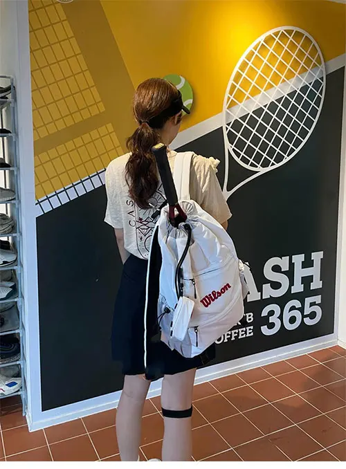 Wilson Tennis Racket Bag Badminton Bag Sports Large Capacity Backpack with Drawstring for Men Women 2 Pieces WU33008413 TBP71 2